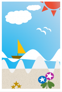 Wordの図形の夏の風景